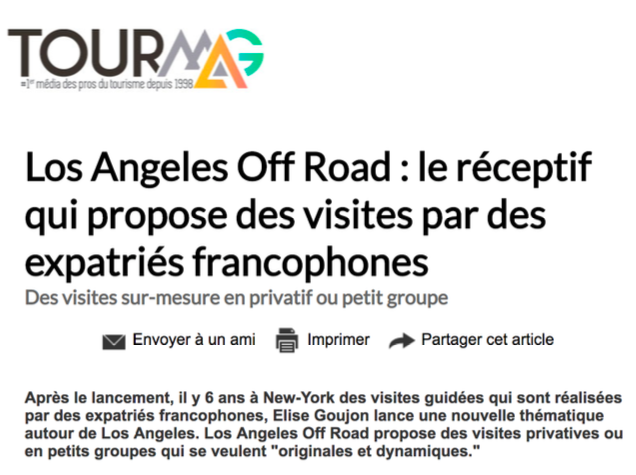 Los Angeles Off Road dans Tour Mag